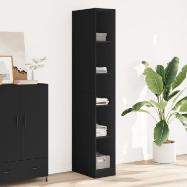 vidaXL Ντουλάπα Μαύρη 30x50x200cm από Επεξεργασμένο Ξύλο 1 τεμ.
