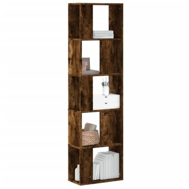 vidaXL Βιβλιοθήκη 5 Επιπέδων Καπνιστή Δρυς 45x23,5x162,5cm Επεξ. Ξύλο 1 τεμ.