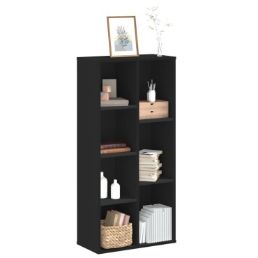 vidaXL Βιβλιοθήκη Μαύρη 50x25x105cm από Επεξεργασμένο Ξύλο 1 τεμ.