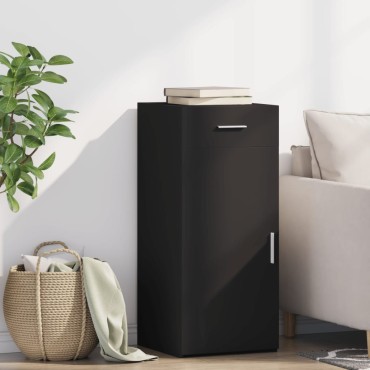 vidaXL Συρταριέρα Μαύρη 40x42,5x93cm από Επεξεργασμένο Ξύλο 1 τεμ.