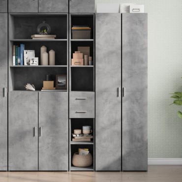 vidaXL Ντουλάπι Γκρι Σκυροδέματος 30x42,5x185cm Επεξεργασμένο Ξύλο 1 τεμ.