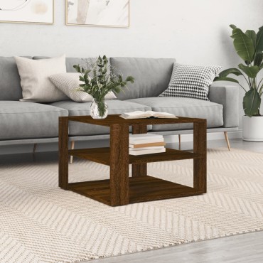 vidaXL Τραπεζάκι Σαλονιού Καφέ Δρυς 59,5x59,5x40cm Επεξ. Ξύλο 1 τεμ.