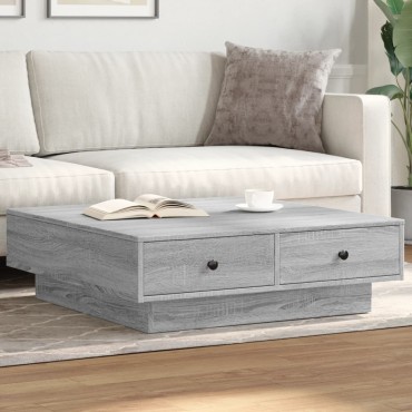 vidaXL Τραπεζάκι Σαλονιού Γκρι Sonoma 90x90x28cm Επεξεργασμένο Ξύλο 1 τεμ.