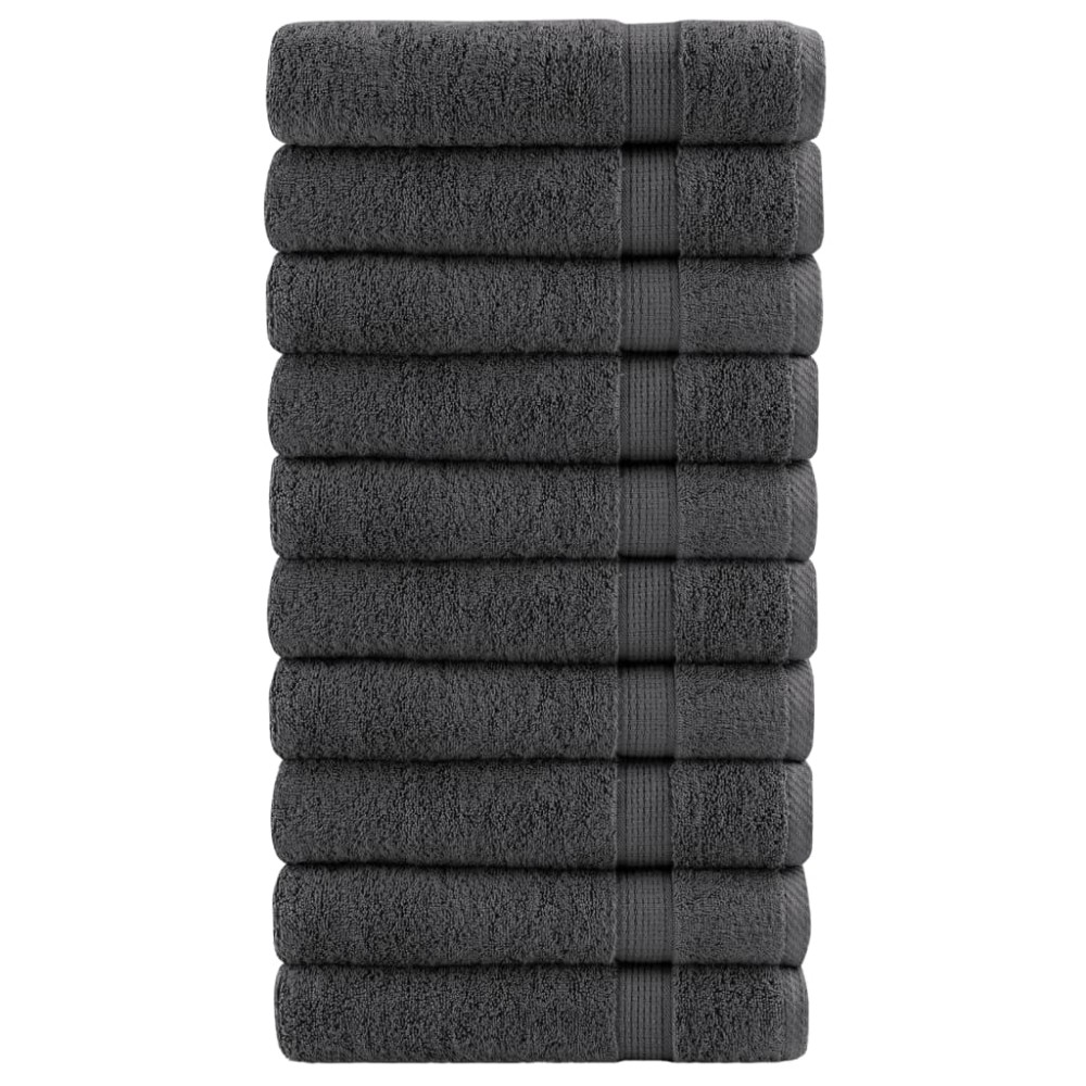 vidaXL Πετσέτες Μπάνιου Premium SOLUND 10 Τεμ Ανθρακί 70x140εκ 600gsm