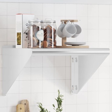 vidaXL Ράφι Τοίχου Ασημί 50x45x31cm Ανοξείδωτο Ατσάλι 1 τεμ.
