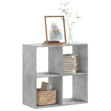 vidaXL Βιβλιοθήκη Γκρι Σκυροδέματος 68,5x32x68,5cm Επεξεργ. Ξύλο 1 τεμ.