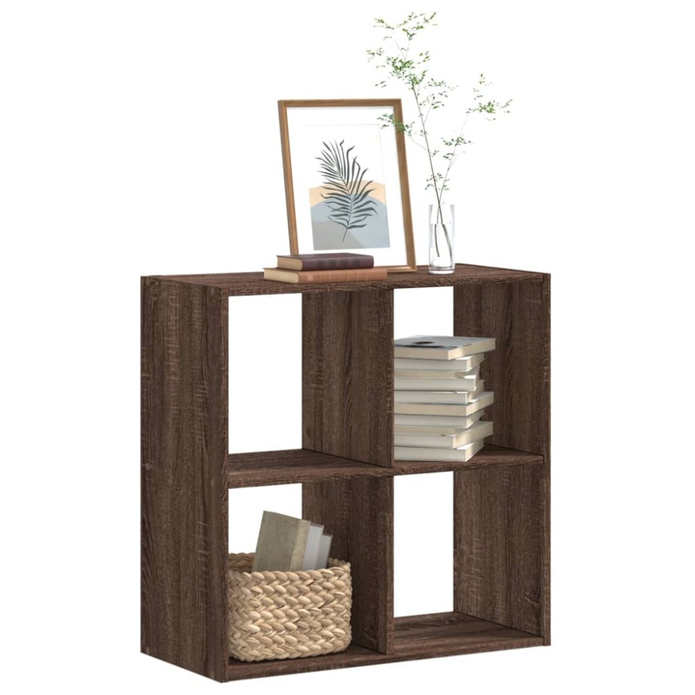 vidaXL Βιβλιοθήκη Καφέ Δρυς 68,5x32x68,5cm από Επεξεργασμένο Ξύλο 1 τεμ.