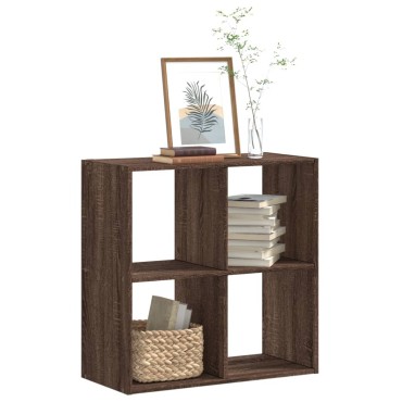 vidaXL Βιβλιοθήκη Καφέ Δρυς 68,5x32x68,5cm από Επεξεργασμένο Ξύλο 1 τεμ.