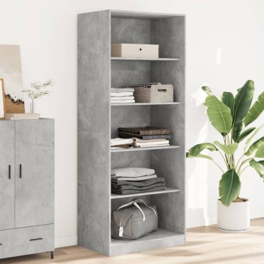 vidaXL Ντουλάπα Γκρι του Σκυροδέματος 80x50x200cm Επεξεργασμένο Ξύλο 1 τεμ.