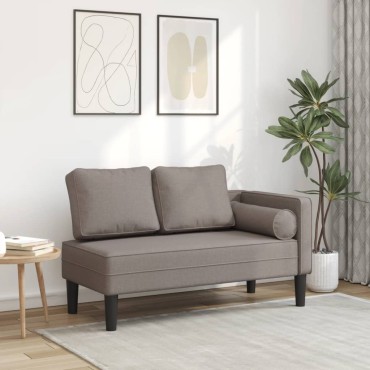vidaXL Ανάκλιντρο Taupe Υφασμάτινο με Μαξιλάρια 110x54,5cm 1 τεμ.