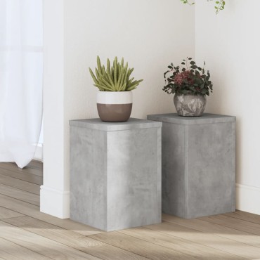 vidaXL Βάσεις Φυτών 2 τεμ. Γκρι Σκυρ. 20x20x30 εκ. Επεξεργασμένο Ξύλο