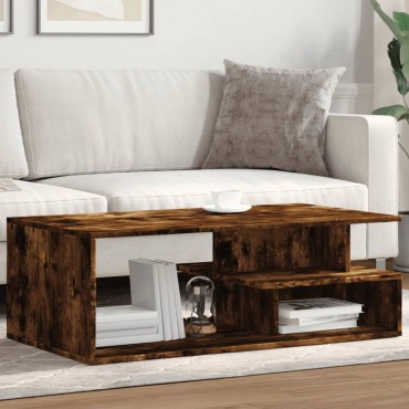 vidaXL Τραπεζάκι Σαλονιού Καπνιστή Δρυς 102x55x35cm Επεξεργασμ. Ξύλο 1 τεμ.