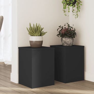 vidaXL Βάσεις Φυτών 2 τεμ. Μαύρες 25x25x35 εκ. από Επεξεργασμένο Ξύλο