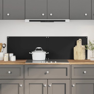 vidaXL Πλάτες Κουζίνας 2 τεμ. Μαύρες 70x60 εκ. από Ψημένο Γυαλί