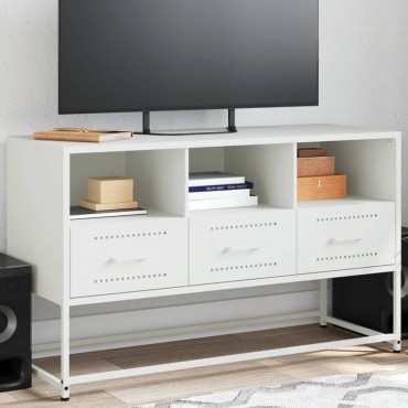 vidaXL Έπιπλο Τηλεόρασης Λευκό 100,5x39x60,5cm από Ατσάλι