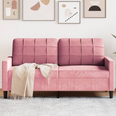 vidaXL Καναπές Διθέσιος Ροζ Βελούδινος 157x77x80cm 1 τεμ.