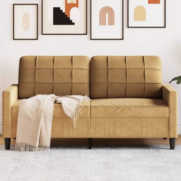 vidaXL Καναπές Διθέσιος Καφέ Βελούδινος 157x77x80cm 1 τεμ.