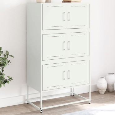 vidaXL Ντουλάπι Λευκό 68,5x38,5x123,5cm από Ατσάλι 1 τεμ.