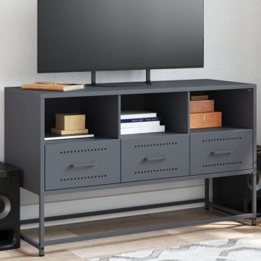 vidaXL Έπιπλο Τηλεόρασης Ανθρακί 100,5x39x60,5cm από Ατσάλι
