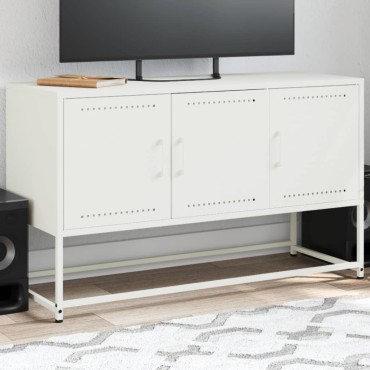 vidaXL Έπιπλο Τηλεόρασης Λευκό 100,5x39x60,5cm από Ατσάλι