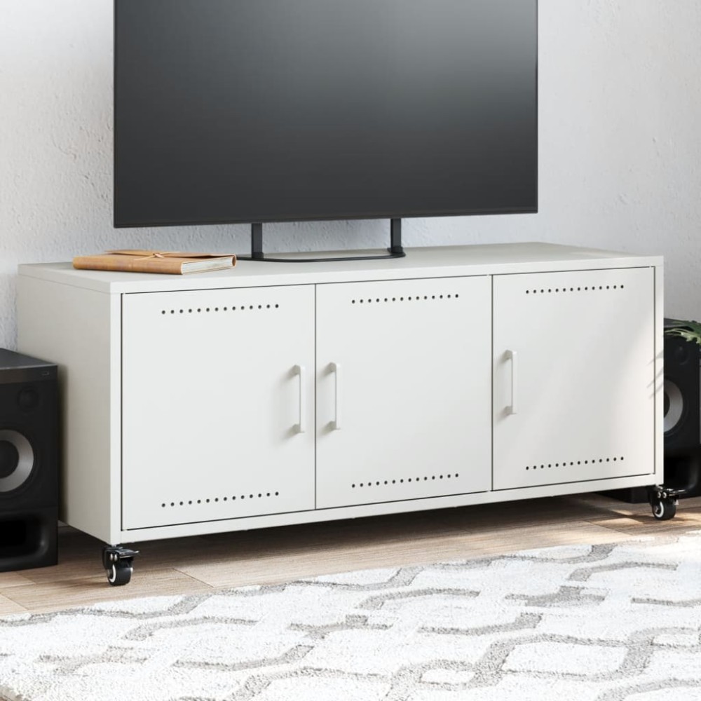 vidaXL Έπιπλο Τηλεόρασης Λευκό 100,5x39x43,5cm Ατσάλι