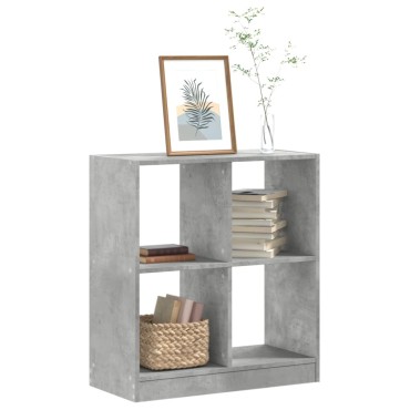 vidaXL Βιβλιοθήκη Γκρι Σκυροδέματος 68,5x32x75cm Επεξεργ. Ξύλο 1 τεμ.