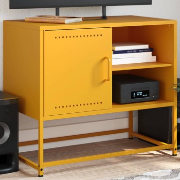 vidaXL Έπιπλο Τηλεόρασης Μουσταρδί Κίτρινο 68x39x60,5cm από Ατσάλι