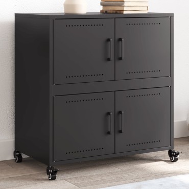 vidaXL Ντουλάπι Μαύρο 68x39x72cm από Ατσάλι 1 τεμ.