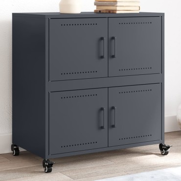 vidaXL Μπουφές Ανθρακί 68x39x72cm από Ατσάλι 1 τεμ.