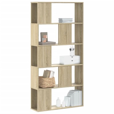 vidaXL Βιβλιοθήκη 5Επιπέδων Sonoma Δρυς 80,5x23,5x162,5cm Επεξ. Ξύλο 1 τεμ.