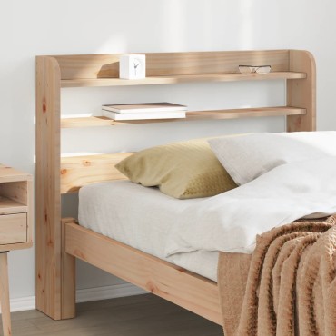 vidaXL Κεφαλάρι με Ράφια από Μασίφ Ξύλο Πεύκου 85x16x82cm 1 τεμ.