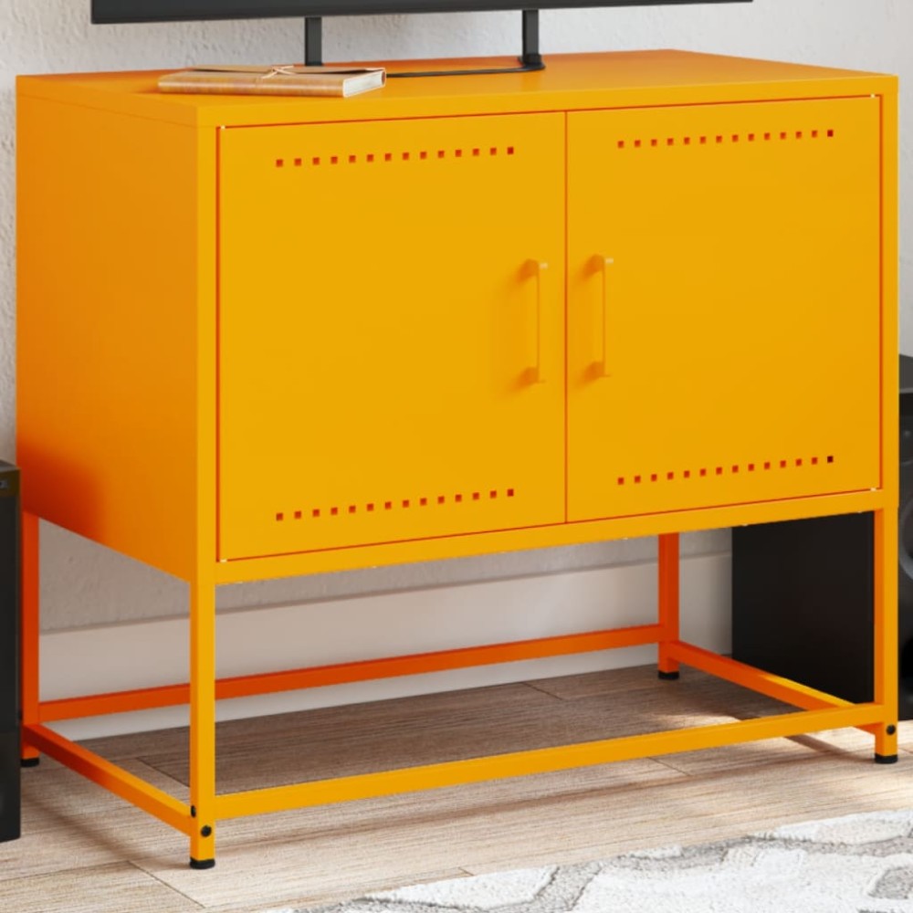 vidaXL Έπιπλο Τηλεόρασης Μουσταρδί Κίτρινο 68,5x39x60,5cm από Ατσάλι