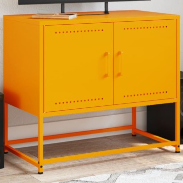 vidaXL Έπιπλο Τηλεόρασης Μουσταρδί Κίτρινο 68,5x39x60,5cm από Ατσάλι
