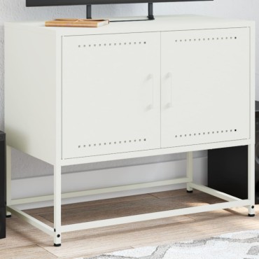 vidaXL Έπιπλο Τηλεόρασης Λευκό 68,5x39x60,5cm από Ατσάλι
