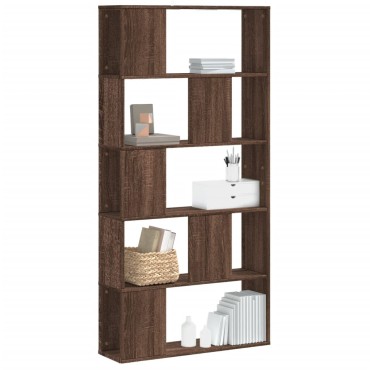 vidaXL Βιβλιοθήκη 5 Επιπέδων Καφέ Δρυς 80,5x23,5x162,5cm Επεξεργ. Ξύλο 1 τεμ.