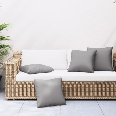 vidaXL Μαξιλάρια Καναπέ 4 τεμ. Γκρι 60x60cm Υφασμάτινα