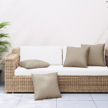vidaXL Μαξιλάρια Καναπέ 4 τεμ. Taupe 50x50cm Υφασμάτινα