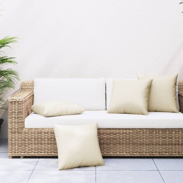 vidaXL Μαξιλάρια Καναπέ 4 τεμ. Κρεμ 40x40cm Υφασμάτινα