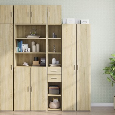 vidaXL Ντουλάπι Αποθήκευσης Στενό Δρυς 30x42,5x225cm Επεξεργ. Ξύλο 1 τεμ.