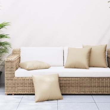 vidaXL Μαξιλάρια Καναπέ 4 τεμ. Μπεζ 40x40cm Υφασμάτινα