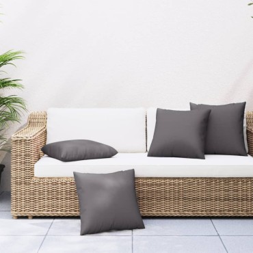 vidaXL Μαξιλάρια Καναπέ 4 τεμ. Ανθρακί 50x50cm Υφασμάτινα