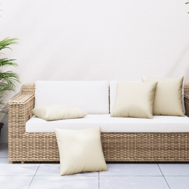 vidaXL Μαξιλάρια Καναπέ 4 τεμ. Κρεμ 60x60cm Υφασμάτινα