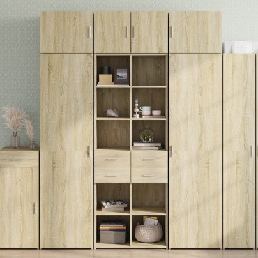 vidaXL Ραφιέρα με Ντουλάπια Sonoma Δρυς 70x42,5x225cm Επεξ. Ξύλο 1 τεμ.