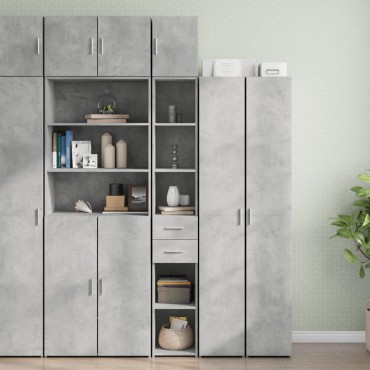 vidaXL Ντουλάπι Αποθήκευσης Στενό Γκρι 30x42,5x225cm Επεξεργ. Ξύλο 1 τεμ.
