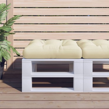 vidaXL Μαξιλάρι Παλέτας Κρεμ 60x60x12cm Υφασμάτινο