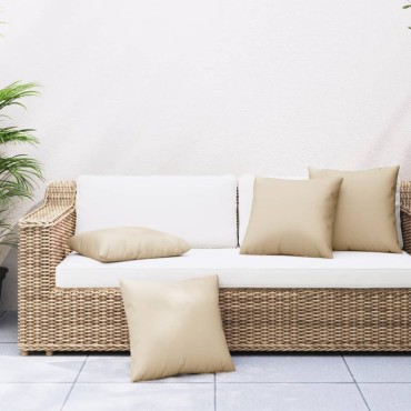 vidaXL Μαξιλάρια Καναπέ 4 τεμ. Μπεζ 50x50cm Υφασμάτινα