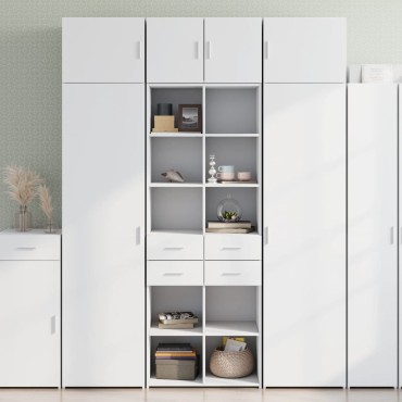 vidaXL Ραφιέρα με Ντουλάπια Λευκή 70x42,5x225cm Επεξεργασμένο Ξύλο 1 τεμ.