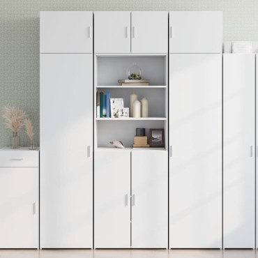 vidaXL Ραφιέρα με Ντουλάπια Λευκή 70x42,5x225cm Επεξεργασμένο Ξύλο 1 τεμ.