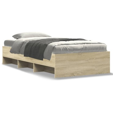 vidaXL Πλαίσιο Κρεβ. Χωρ. Στρώμα Sonoma Δρυς 90 x 190 εκ. Επεξ. Ξύλο