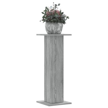 vidaXL Βάσεις Φυτών 2 Τεμ. Γκρι Sonoma 30x30x80 εκ. Επεξεργασμένο Ξύλο